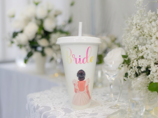 Personalised Bridal White Cold Cup