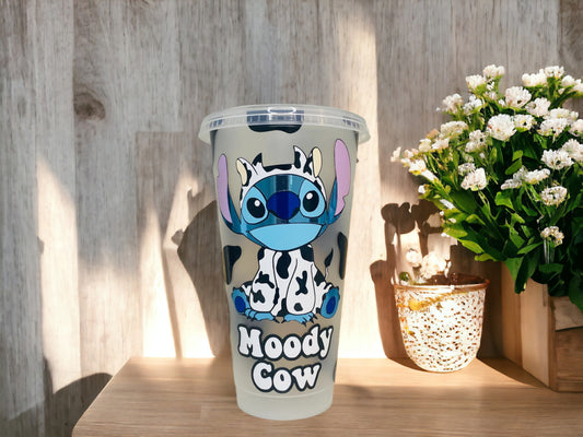 Stitch Inspired Moody Cow Cold Cup